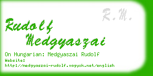 rudolf medgyaszai business card